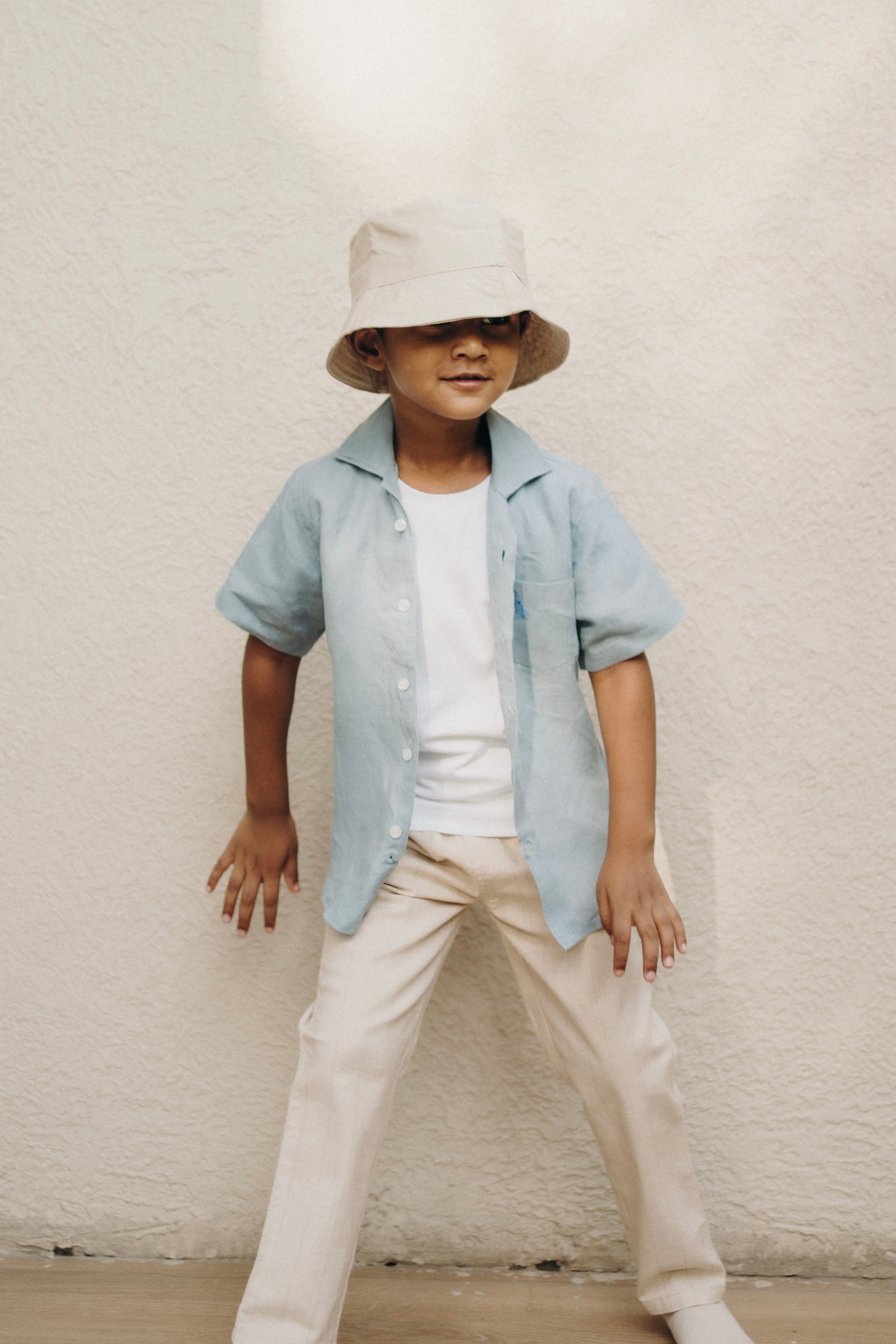 Ivory stripped linen pants