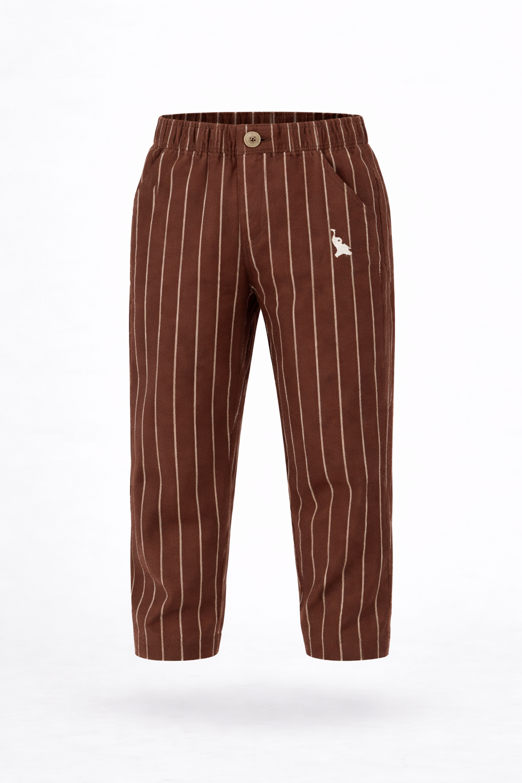 Brown striped linen pants