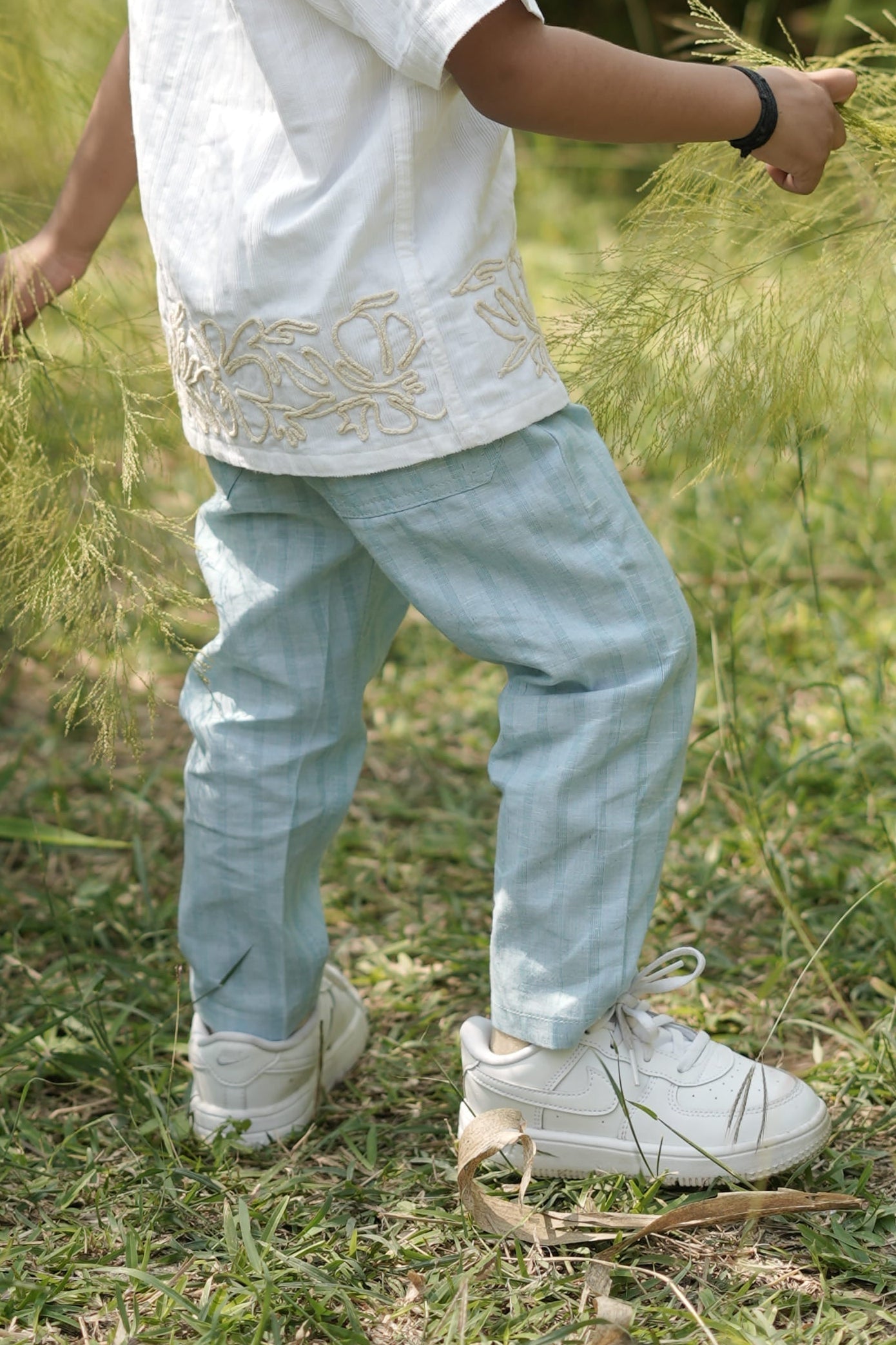 Sky stripped linen pants