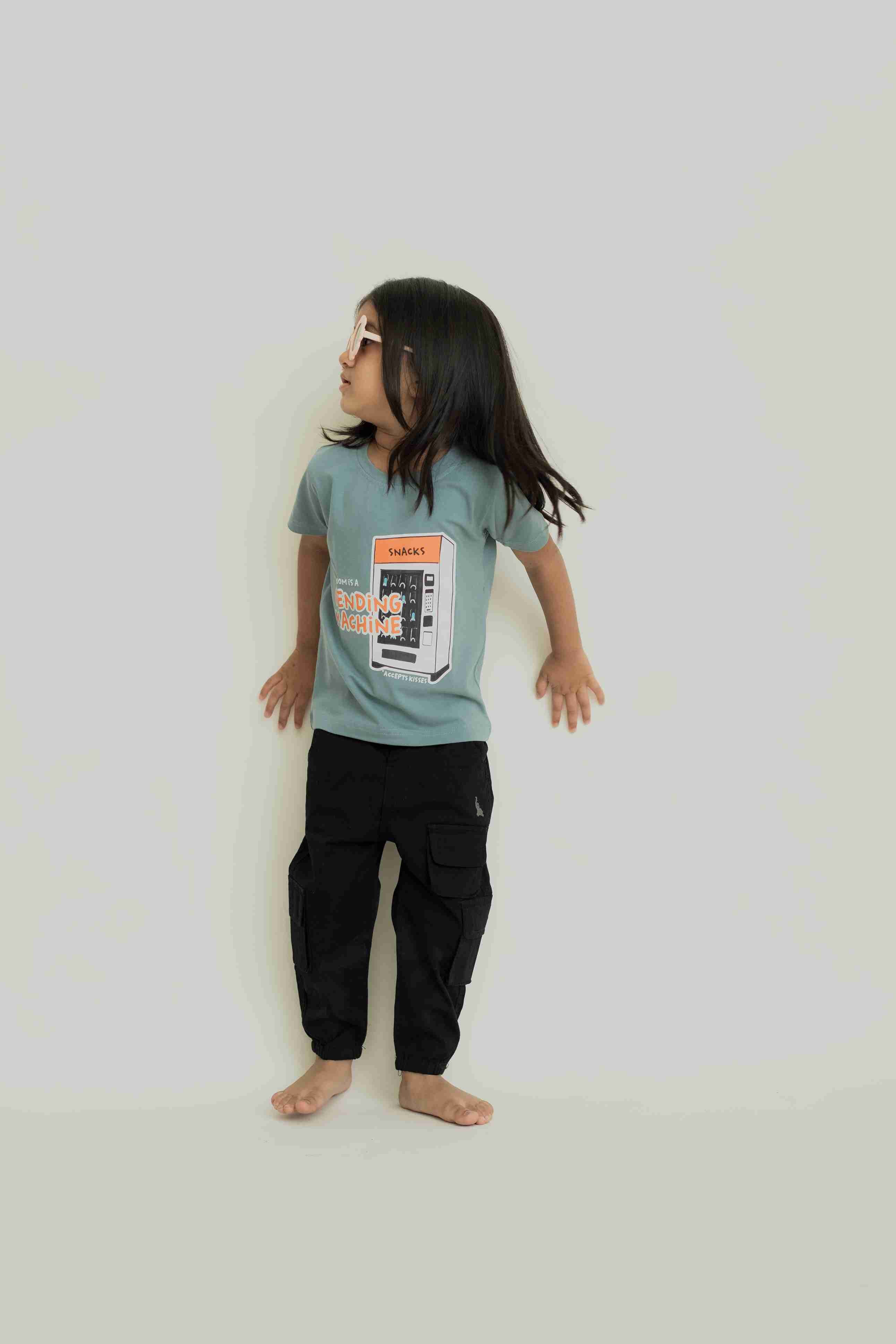 Unisex Black Multi pocket cargo pants