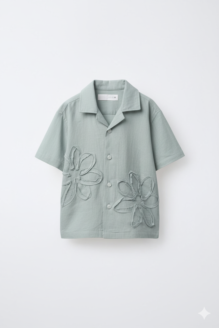 Floral Frayed shirt