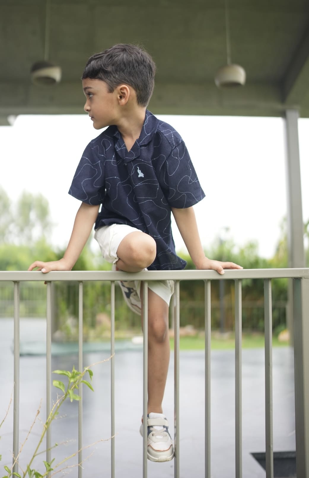 Navy printed shirt