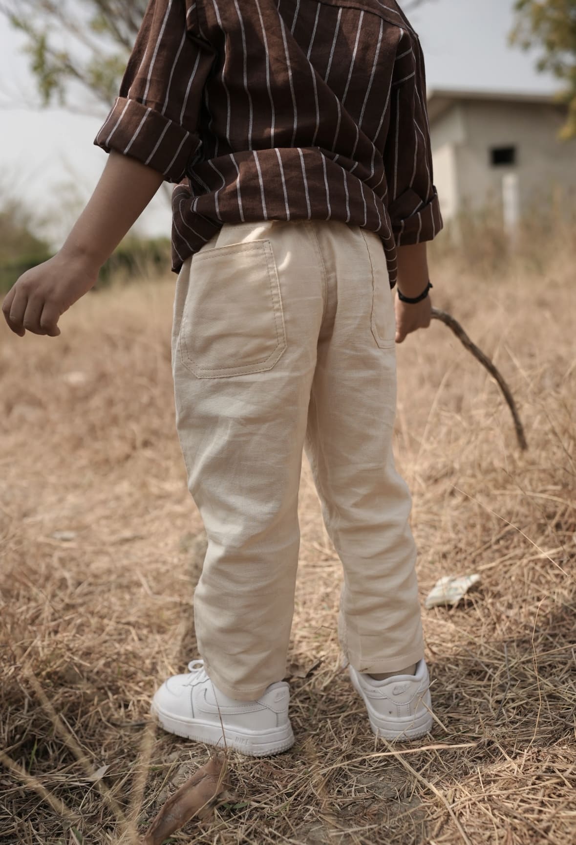 Beige cotton pants