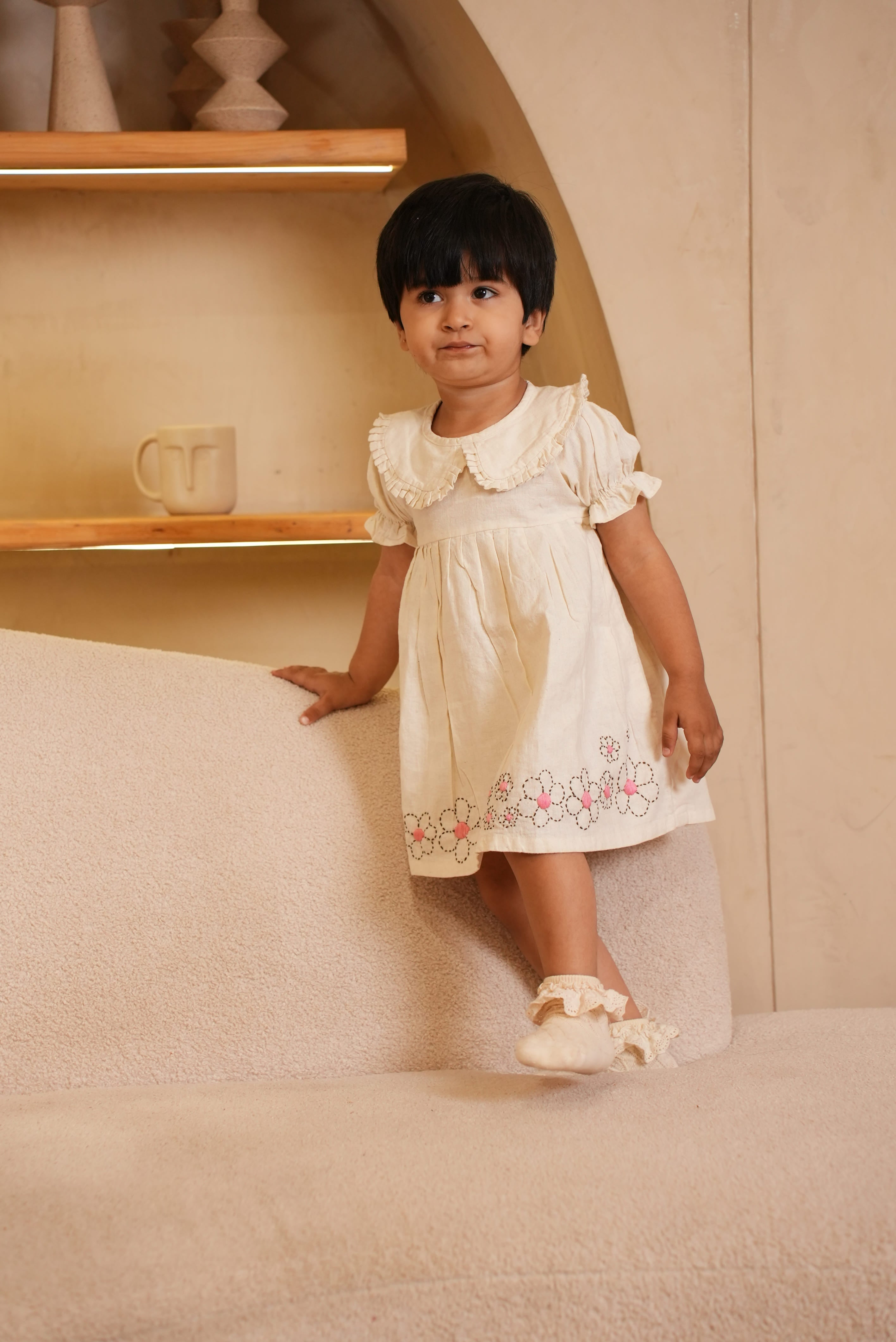 Ivory Flower Dress