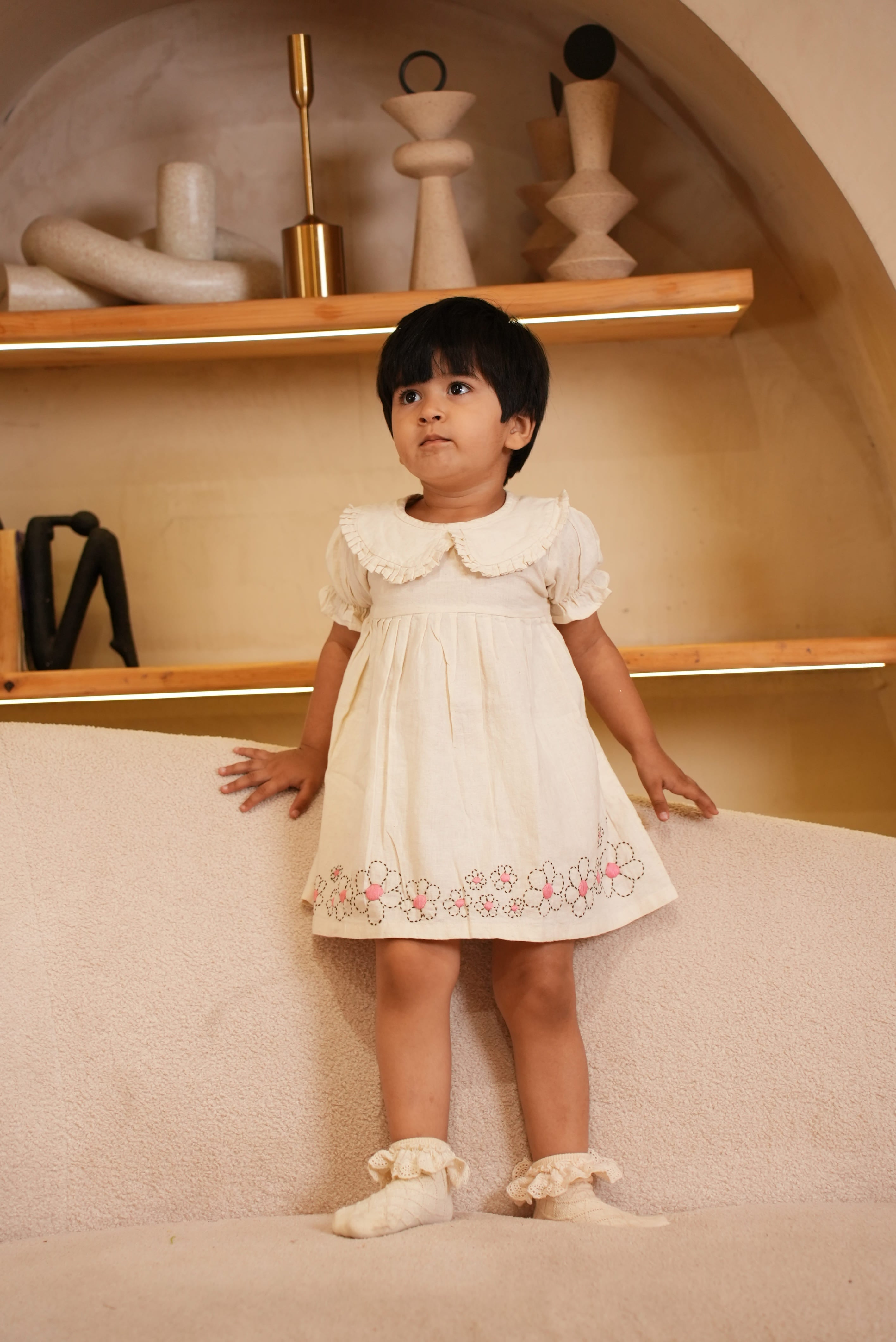 Ivory Flower Dress