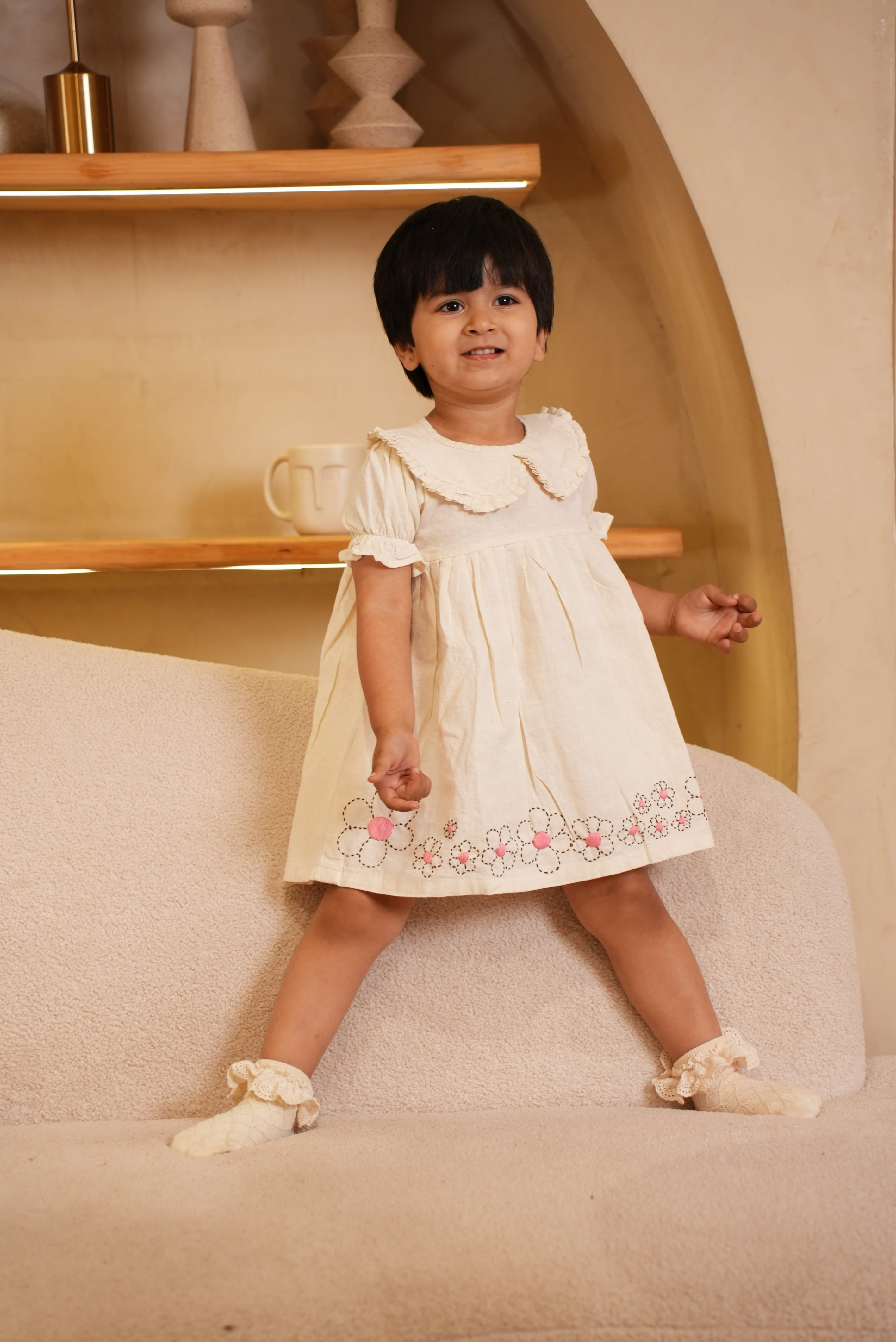 Ivory Flower Dress