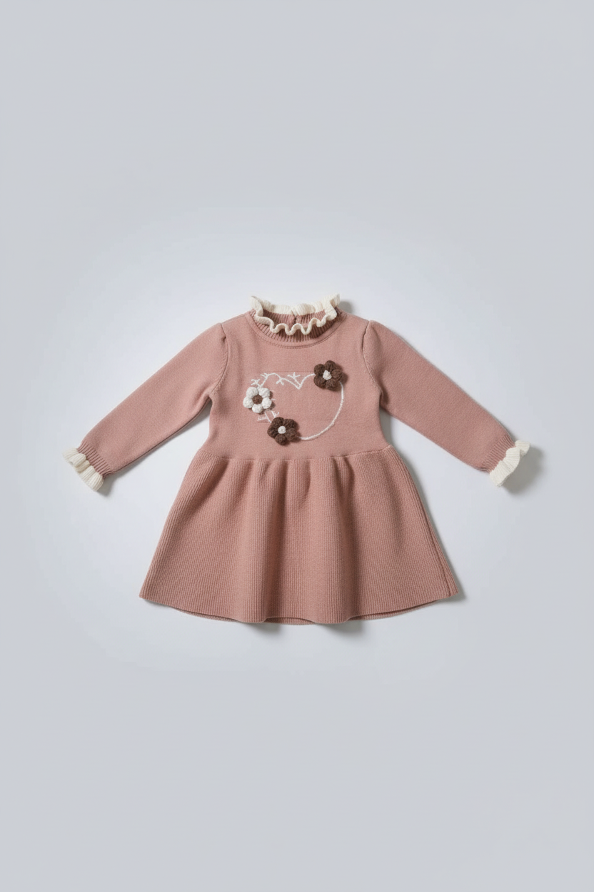 Knitted dusty Rose dress