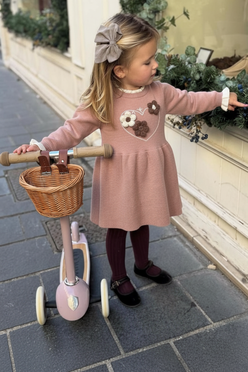 Knitted dusty Rose dress