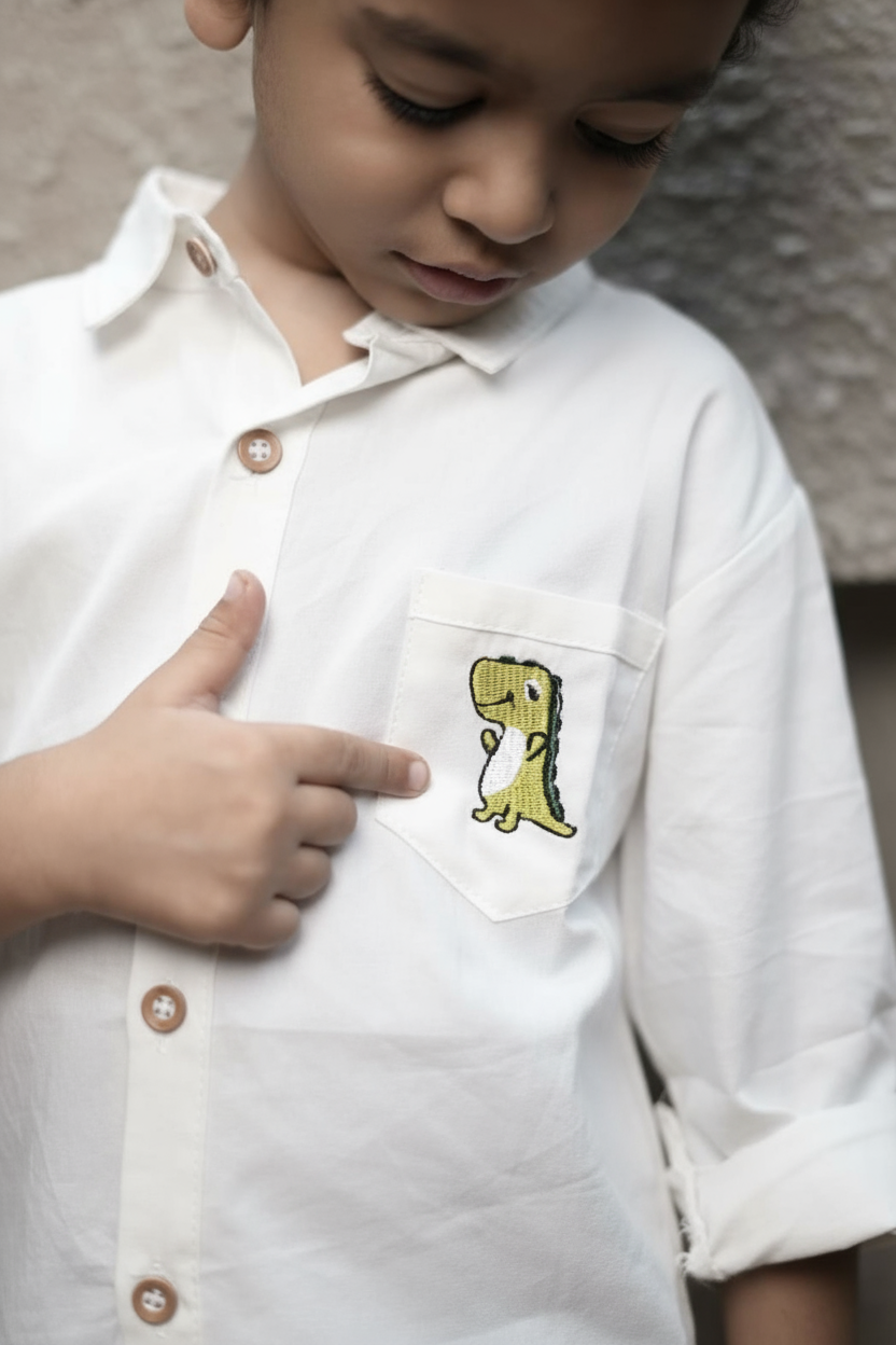 White dino shirt